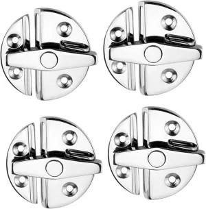 1/2/4 Pack Stainless Steel 316 MarineGrade Locker Hatch Anti Rattle Latch Fastener，2-1/5inch Heavy Duty Twist Lock Round Door Catch Latch for Row/sail Skiff Boat Yacht Accessories