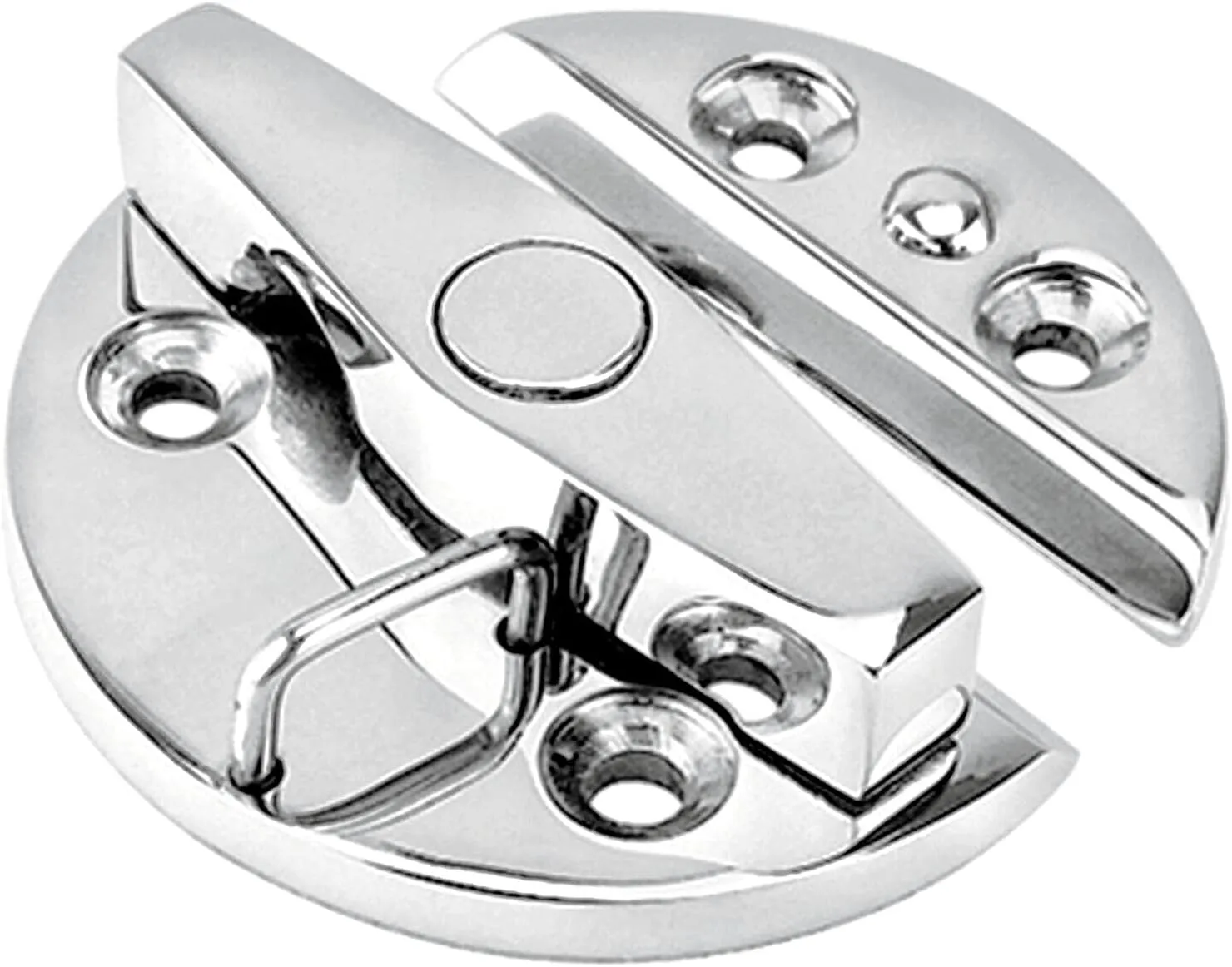 1/2/4 Pack Stainless Steel 316 MarineGrade Locker Hatch Anti Rattle Latch Fastener，2-1/5inch Heavy Duty Twist Lock Round Door Catch Latch for Row/sail Skiff Boat Yacht Accessories