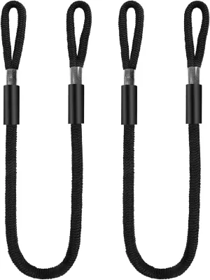 1/2" X 10ft Boat Dock Lines, Double-Braided Nylon Dock Line with 11" Eyelet. Boat Ropes Mooring Ropes, Boat Accessories for Yacht, Pontoon, Jet Ski, Waverunner, Seadoo, Black