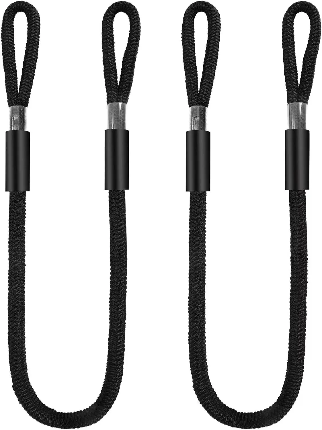 1/2" X 10ft Boat Dock Lines, Double-Braided Nylon Dock Line with 11" Eyelet. Boat Ropes Mooring Ropes, Boat Accessories for Yacht, Pontoon, Jet Ski, Waverunner, Seadoo, Black