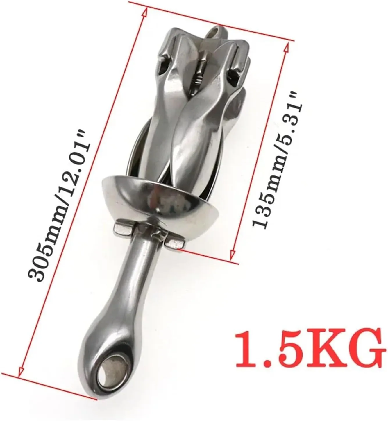 1.5 KG/0.7KG Docking Hardware Boat Folding Grapnel Anchor for Boat Marine Yacht 316 Stainless Steel Durable Deck Hardware Accessories