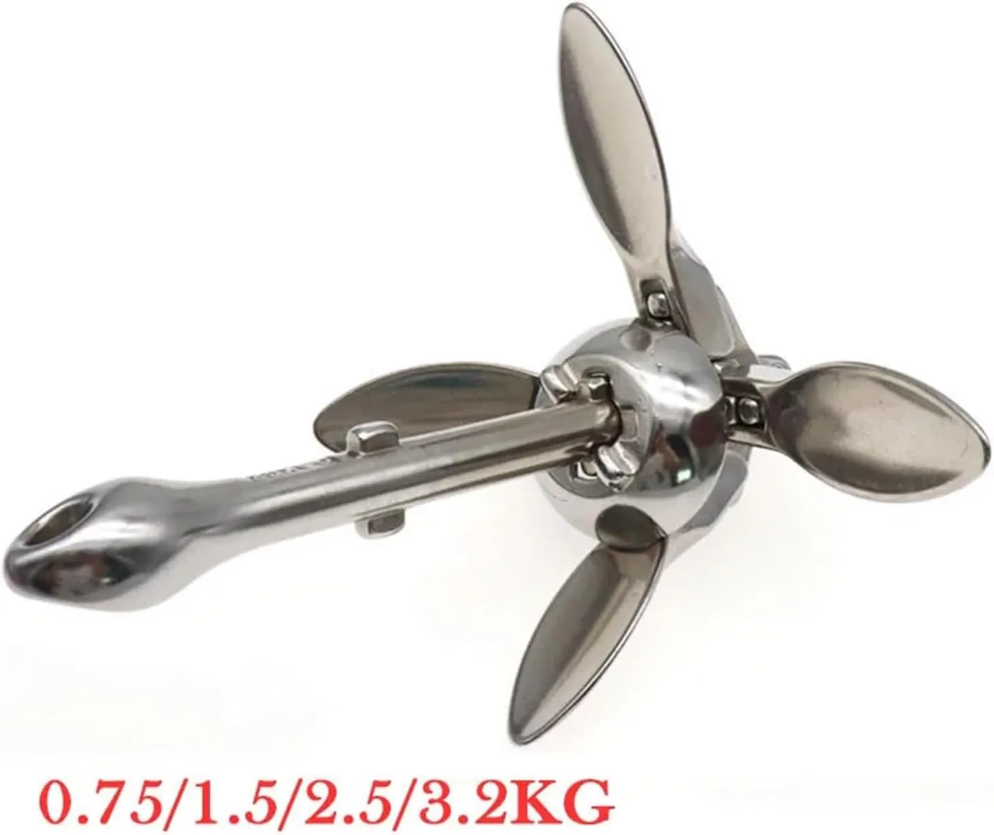 1.5/0.7/2.5/3.2kg Stainless Steel Umbrella Anchor Docking Deck Marine Hardware Boat 4-Tine Folding Grapnel Ancho Yacht Sailboat Deck Hardware Accessories