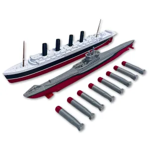 2-Pack Uboat   RMS Lusitania Model Ship 1 Ft Long By TitanicToyCo - Assembled Titanic Toys For Kids, Historically Accurate Titanic Toy, Titanic Ship, Titanic Cake Topper, Titanic Figurine, with Mini Torpedoes