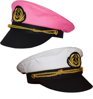 2 PC Admiral Captain and Mate Yacht Hat Couple Embroidery Anchor Boat Mariner Nautical Party Hats