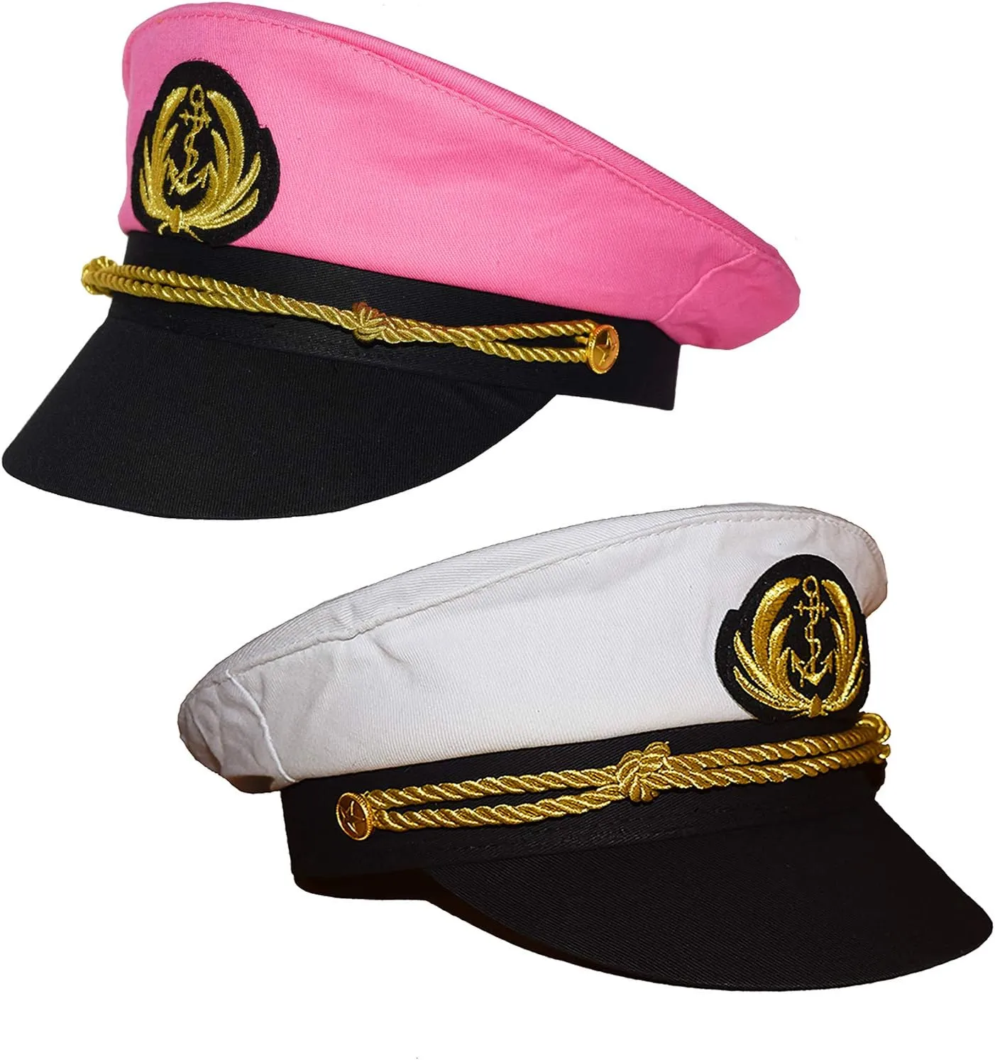 2 PC Admiral Captain and Mate Yacht Hat Couple Embroidery Anchor Boat Mariner Nautical Party Hats