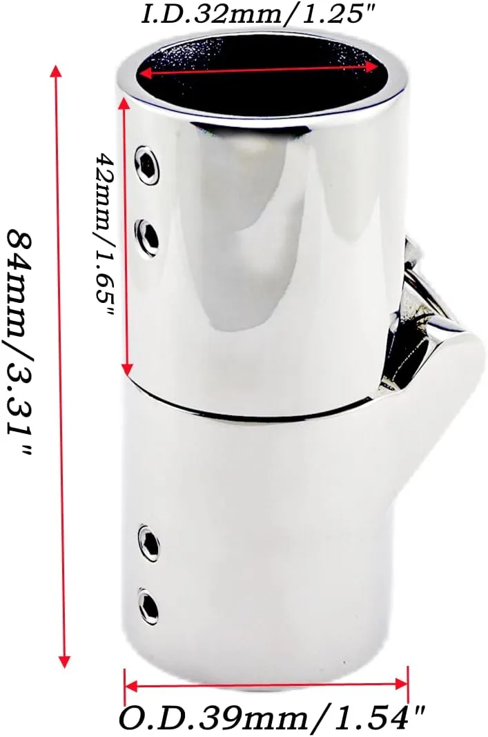 20mm/22mm/25mm /32mm Marine Boat 316 Stainless Steel Folding Swivel Coupling Tube Pipe Connector Fitting Boat Hardware Boat Pipe Connector