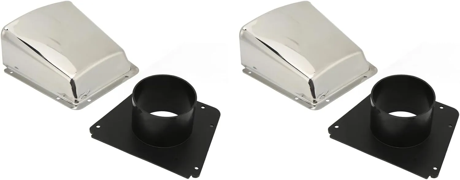 2Pcs Boat Cowl Vent, Marine Accessories Stainless Steel 304 Ventilation Cover with Nylon Base Marine Vent Marine Vent Cap Exhaust Cowl Ventilator