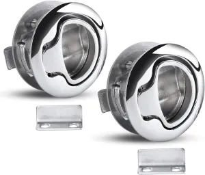 2Pcs Durable Flush Boat Hatch Stainless Steel Flush Pull Latch Lift Ring Handle Marine Locker