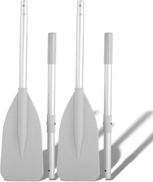 2Pcs Inflatable Dinghy Oars, Dinghy Canoe, Silver Dinghy Paddle Boat Durable Paddles Plastic for Boat Canoe Water Marine Sports Rowing, Shown