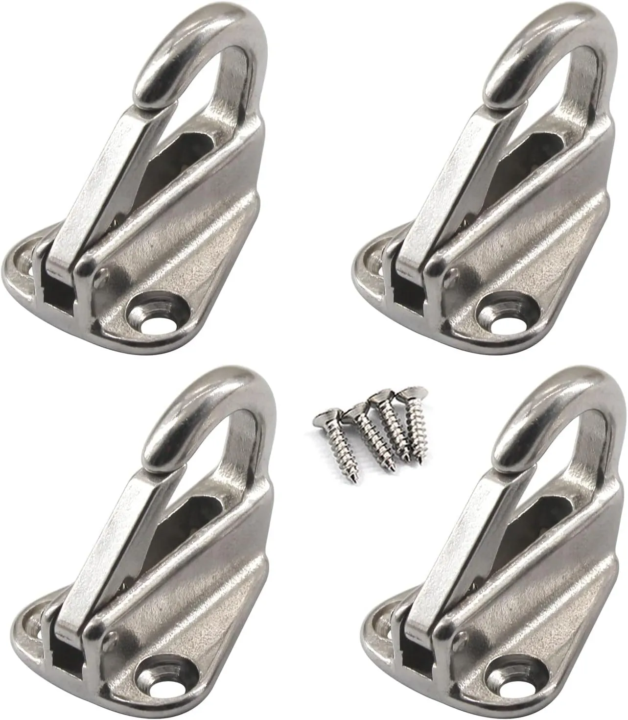 316 Stainless Steel Hook Marine Grade Heavy Duty Spring Snap Hanger for Boat and Yacht (4 Pieces)