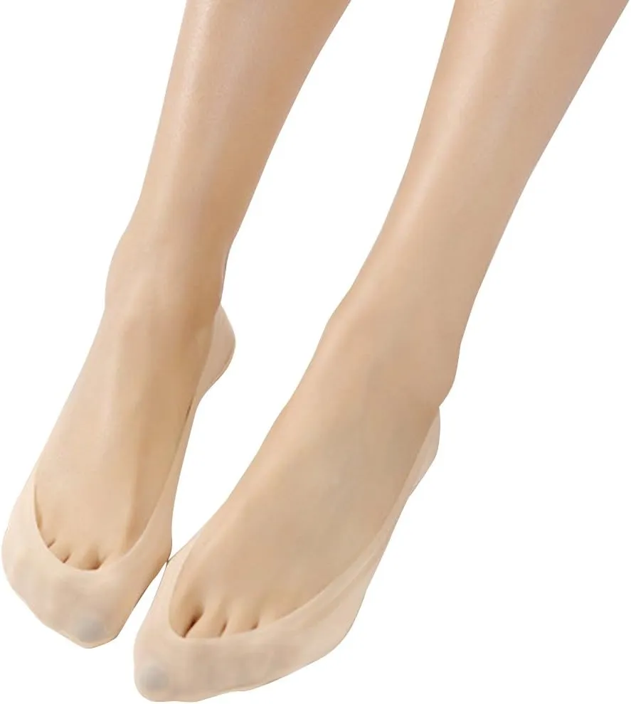 4 Pairs No Show Liner Socks Women's Low Cut Cotton Nylon Boat Invisible Hidden Socks Non-Slip for Flats