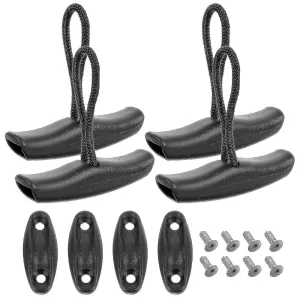 4 Set Durable Kayak Pull Handles Carry Handle With Rope Cord Marine Boat Canoe