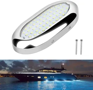 4.6in Underwater Lights for Boat IP68 Waterproof Marine Led Lighting for Boats 1800LM 316 Stainless Steel Marine Led Lighting for Transom Pool Courtesy Deck Interior Lights