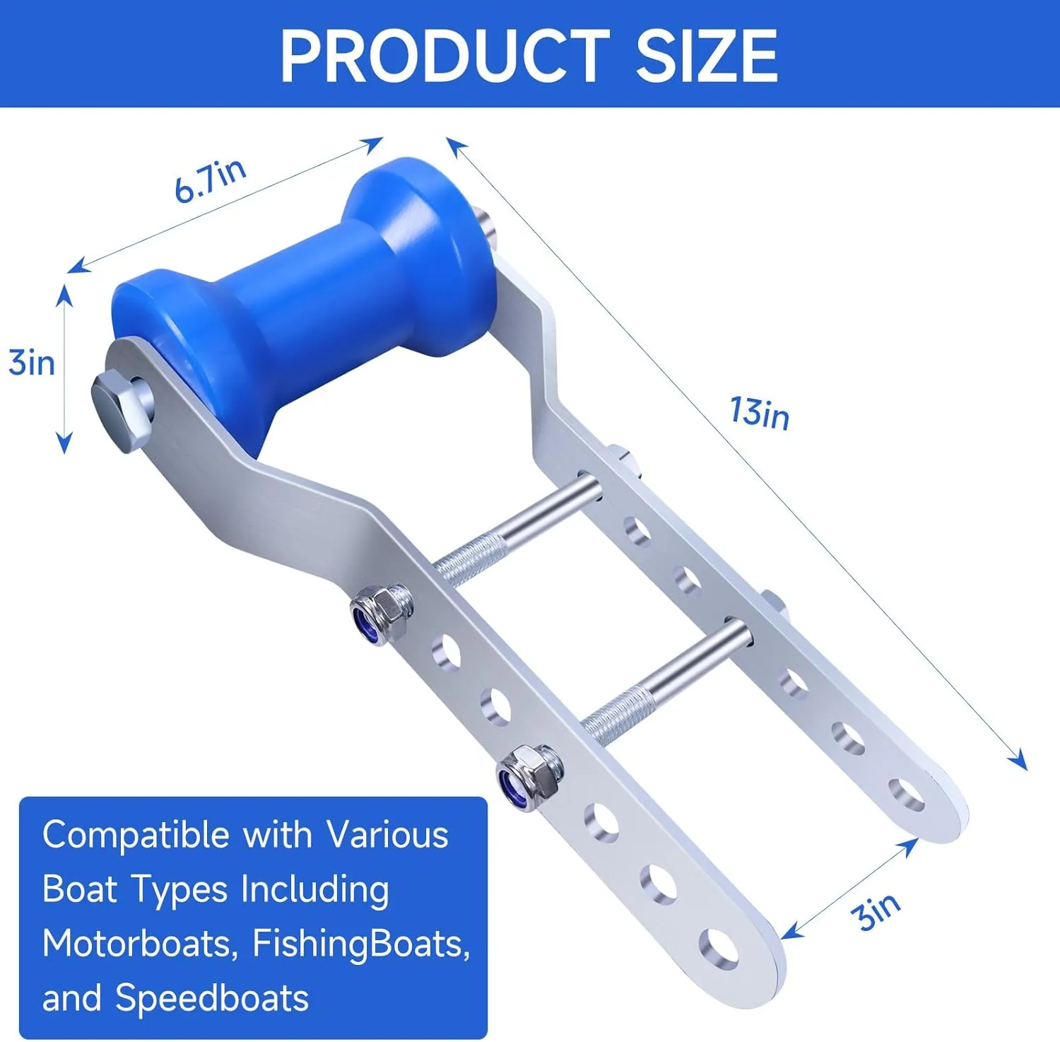 4INCH/5INCH Updated Boat Trailer Rollers with Brackets Blue Keel Roller Assembly Galvanized Steel