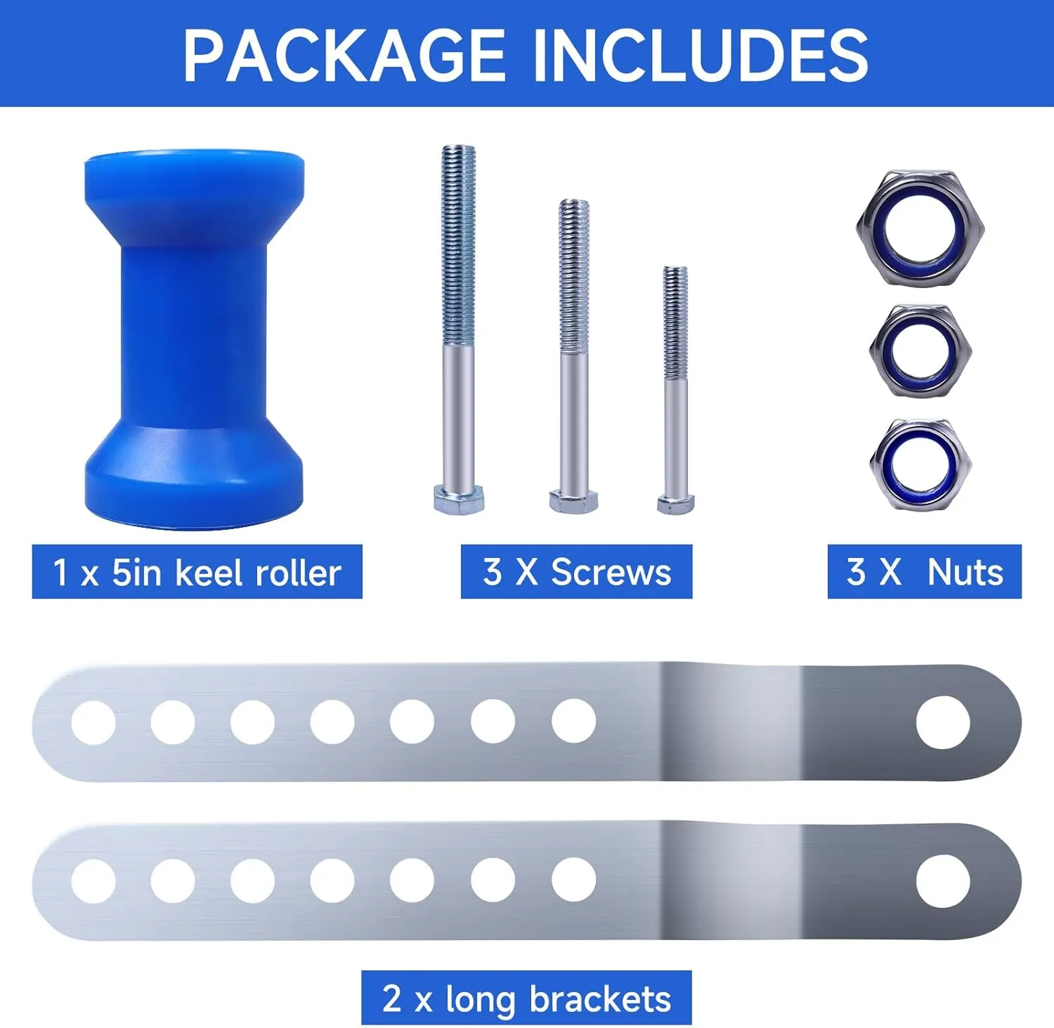 4INCH/5INCH Updated Boat Trailer Rollers with Brackets Blue Keel Roller Assembly Galvanized Steel
