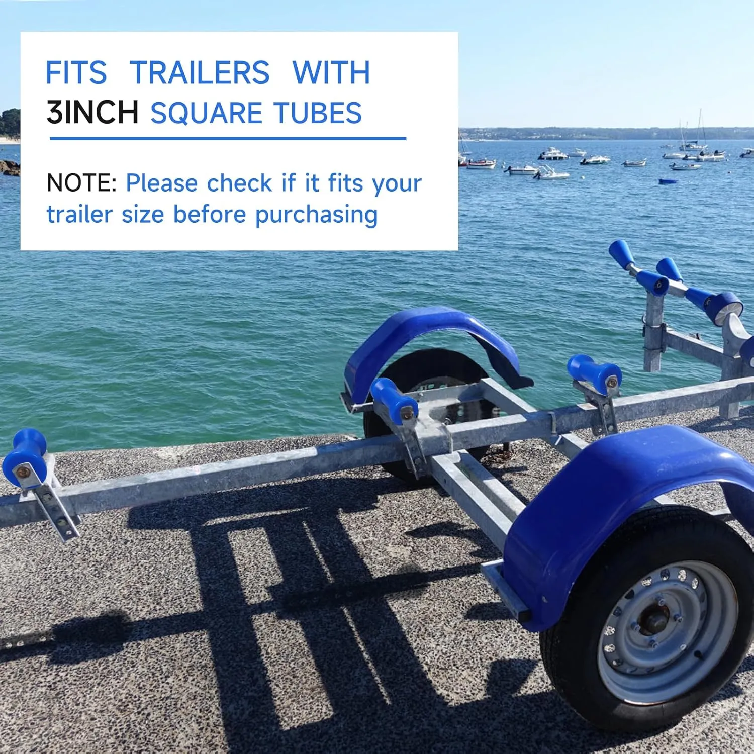 4INCH/5INCH Updated Boat Trailer Rollers with Brackets Blue Keel Roller Assembly Galvanized Steel
