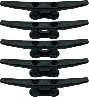 6 inch Black Boat Cleats, 5-Pack Electrophoretic Coated Black Cast Iron Dock Cleat for Marine or Decorative Applications
