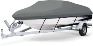 7 oz SOLUTION DYED POLYESTER CHARCOAL GREY, STYLED to FIT BOAT COVER for CHRIS CRAFT 215 SEA HAWK I/O 1990