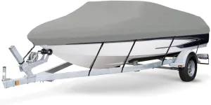 7.6 oz Solution Dyed Polyester Grey, Styled to FIT Boat Cover Compatible for STACER 429 Seahawk 2008