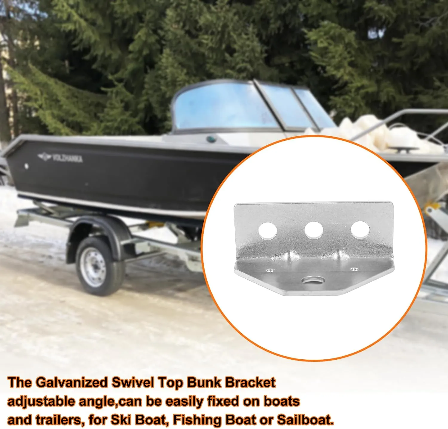 8 Pcs Boat Trailer Top Angle Swivel Top Angle Bracket, Bolster Bunk Board Adjustable for Boat Pontoon Trailer,11 Gauge Steel,Silver