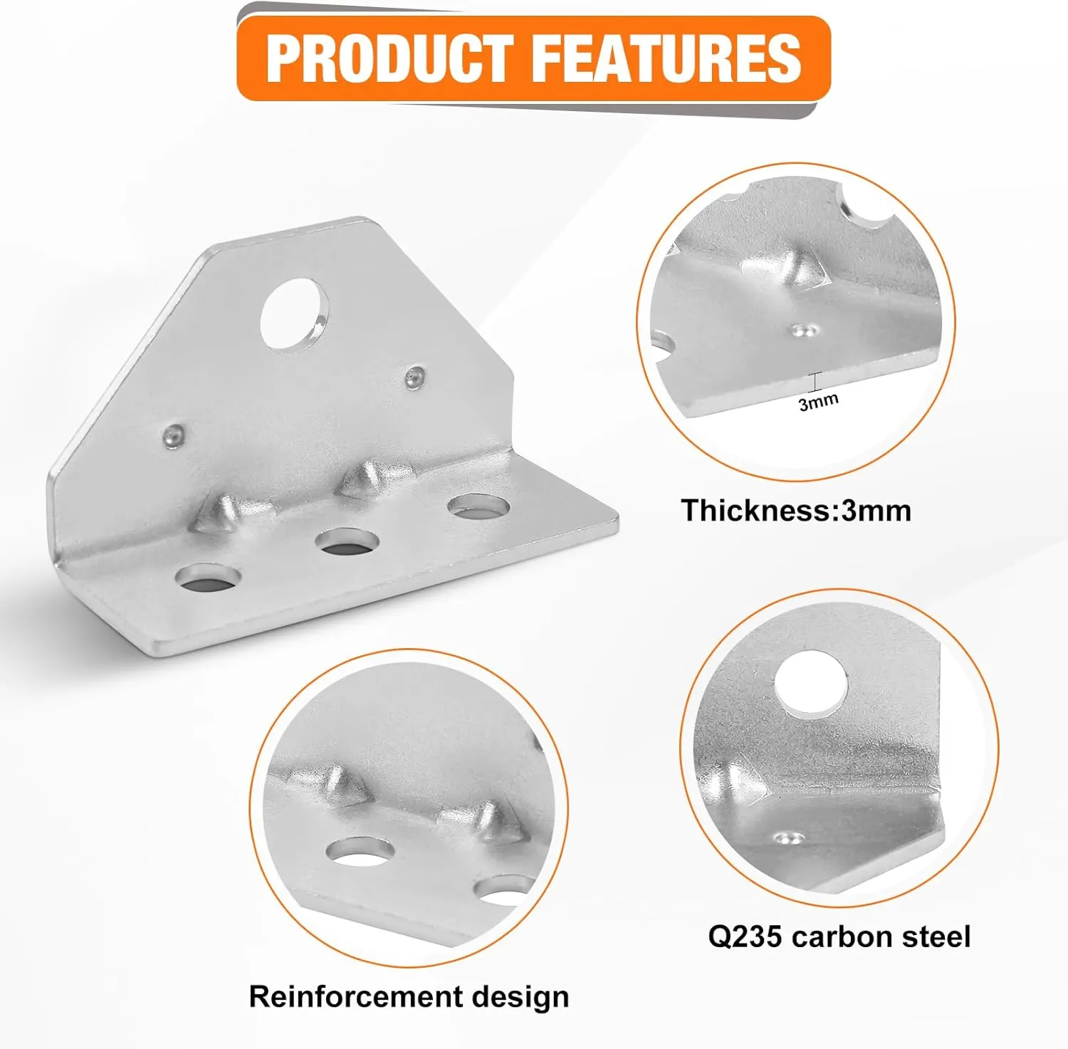 8 Pcs Boat Trailer Top Angle Swivel Top Angle Bracket, Bolster Bunk Board Adjustable for Boat Pontoon Trailer,11 Gauge Steel,Silver