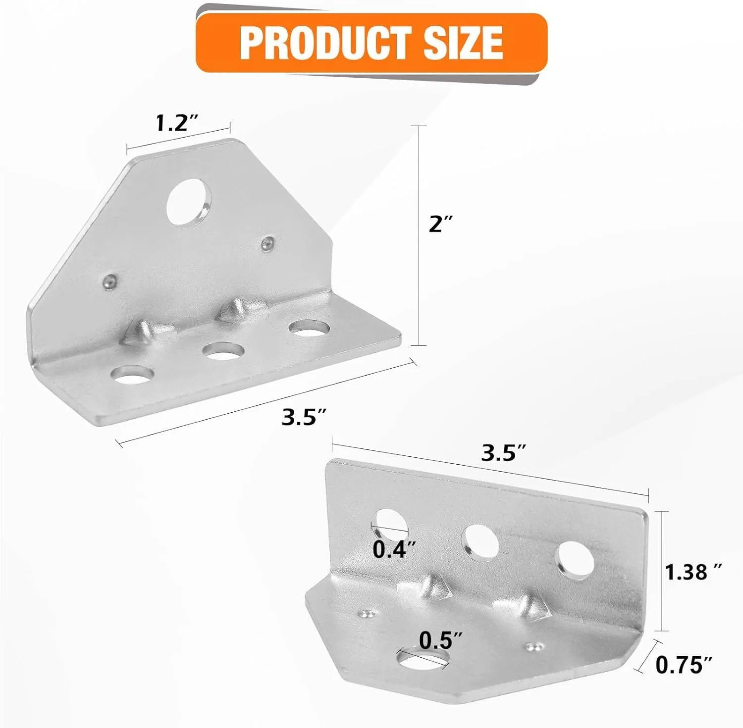 8 Pcs Boat Trailer Top Angle Swivel Top Angle Bracket, Bolster Bunk Board Adjustable for Boat Pontoon Trailer,11 Gauge Steel,Silver