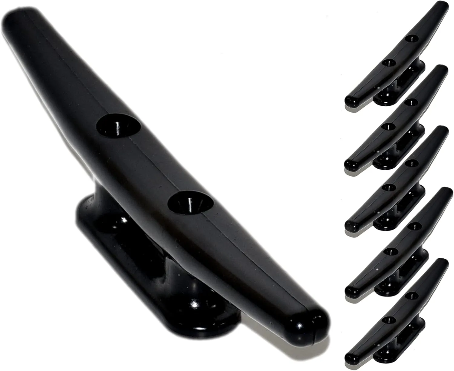 8" Black Nylon Boat Cleat 8 Inch - (2, 5 Pack) - Rope Cleat, Kayak, Boat Dock Cleats - Ideal for Marine, Deck, Nautical Décor