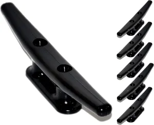 8" Black Nylon Boat Cleat 8 Inch - (2, 5 Pack) - Rope Cleat, Kayak, Boat Dock Cleats - Ideal for Marine, Deck, Nautical Décor