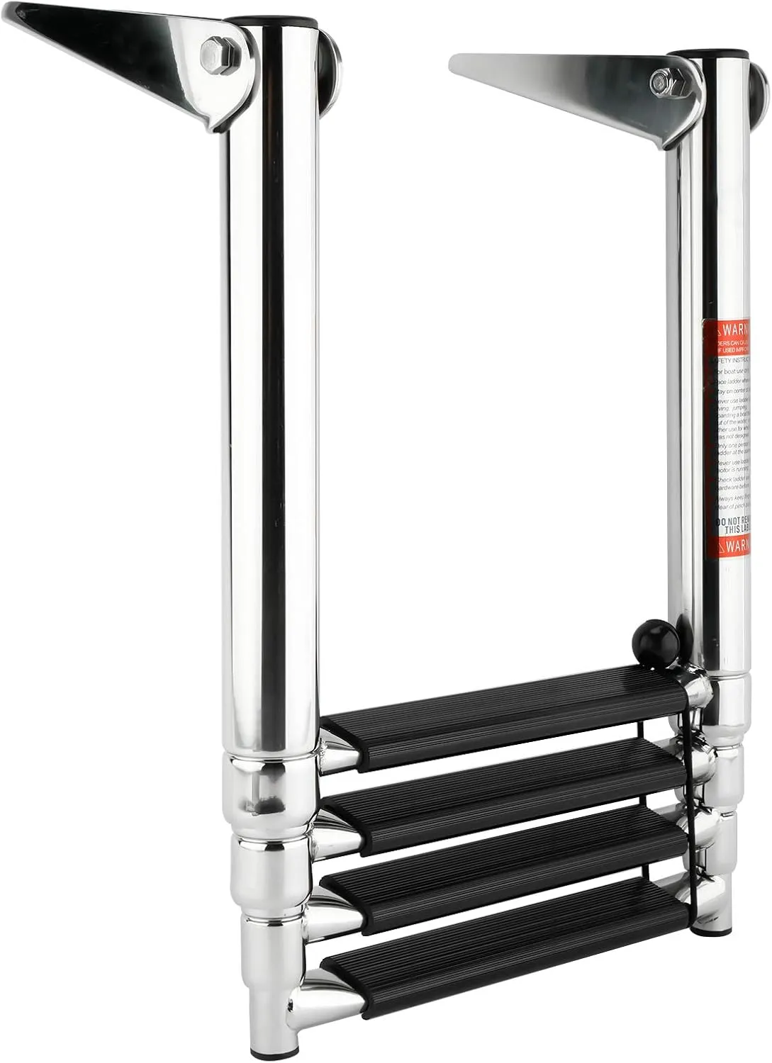 Amarine Made 4 Step Boat Ladder Stainless Steel Telescoping Ladder Swim Step for Dock, 900 Pound Capacity for Marine Pontoon/Yacht/Swimming Pool