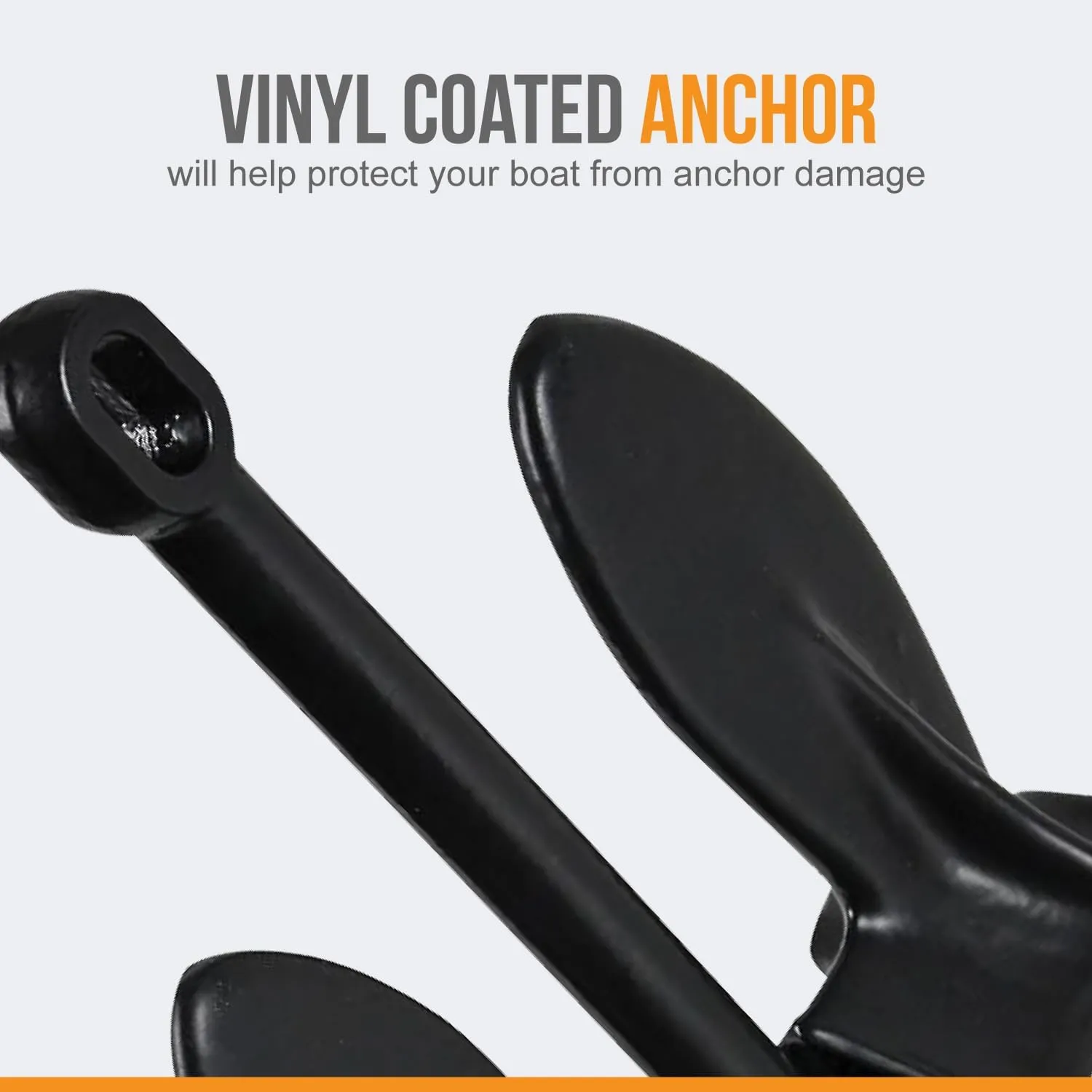 Anchor-Man Navy Anchor (10lb 15lb 20lb 30lb) – Black Vinyl Coated Naval Anchors for Boats with Impressive Holding Power - Prevents Rust, and Scratches