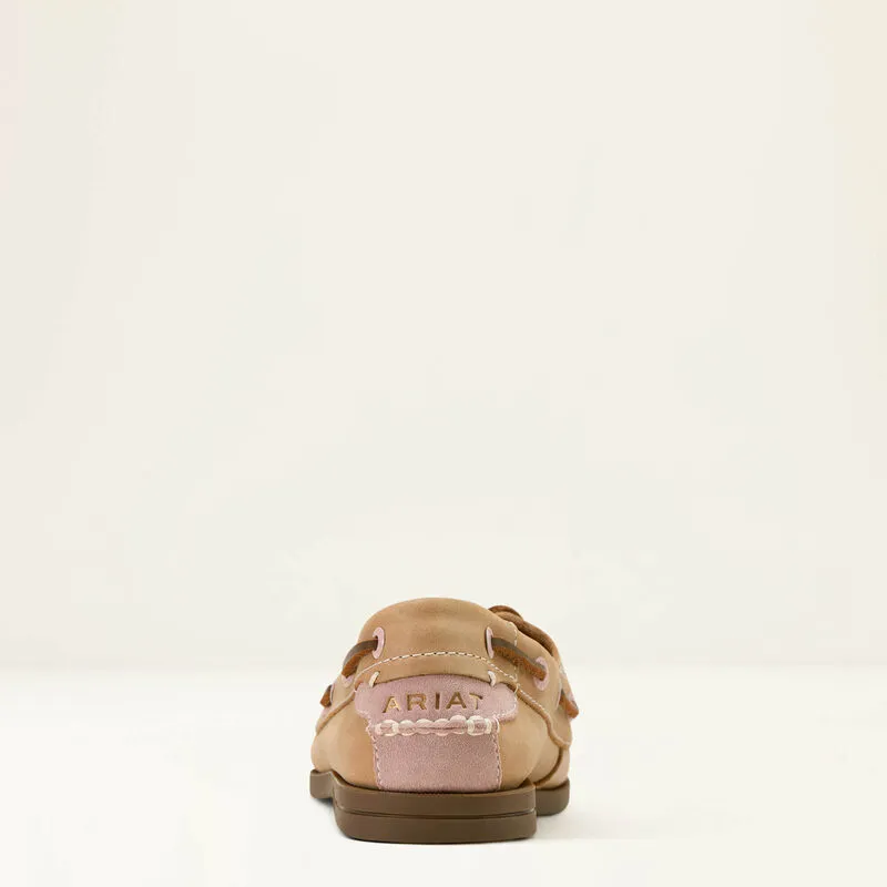 Ariat Womens Antigua Boat Shoe in Natural Tan