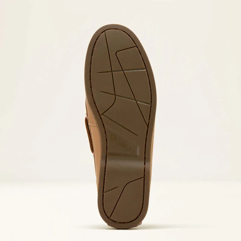 Ariat Womens Antigua Boat Shoe in Natural Tan