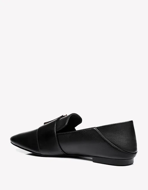 Australian Shepherd UGG Sally Square Buckle Loafers Opera Flats Almond Toe
