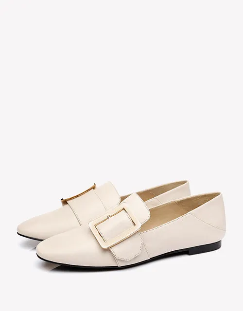 Australian Shepherd UGG Sally Square Buckle Loafers Opera Flats Almond Toe