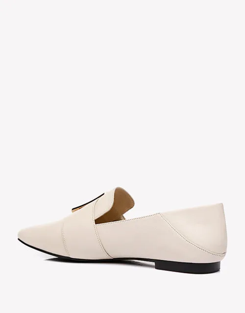 Australian Shepherd UGG Sally Square Buckle Loafers Opera Flats Almond Toe
