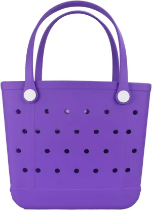 Beach Bag, Waterproof Beach Tote, Rubber Medium Tote Bag, Washable and Durable Open Handbag for Boat Pool Sports