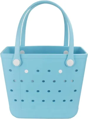 Beach Bag, Waterproof Beach Tote, Rubber Medium Tote Bag, Washable and Durable Open Handbag for Boat Pool Sports