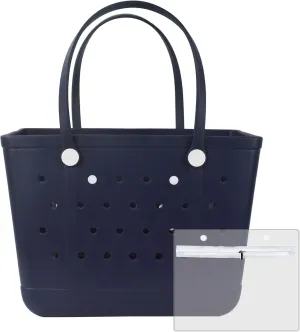 Beach Bag, Waterproof Beach Tote, Rubber XL Tote Bag, Washable and Durable Open Handbag for Boat Pool Sports Gym