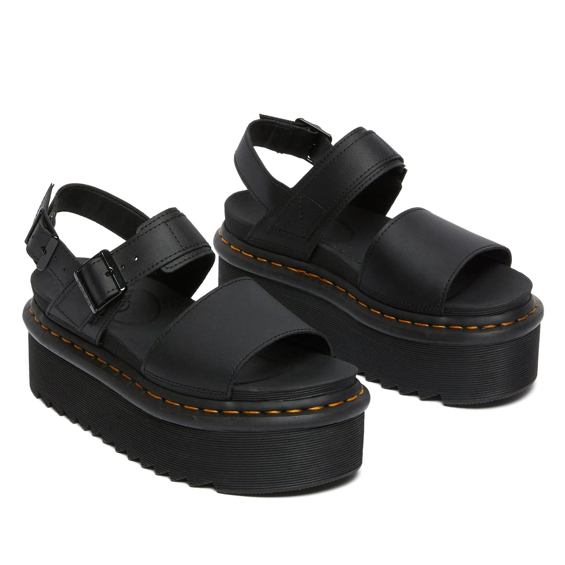 Black Voss Quad Dr Martens Sandals