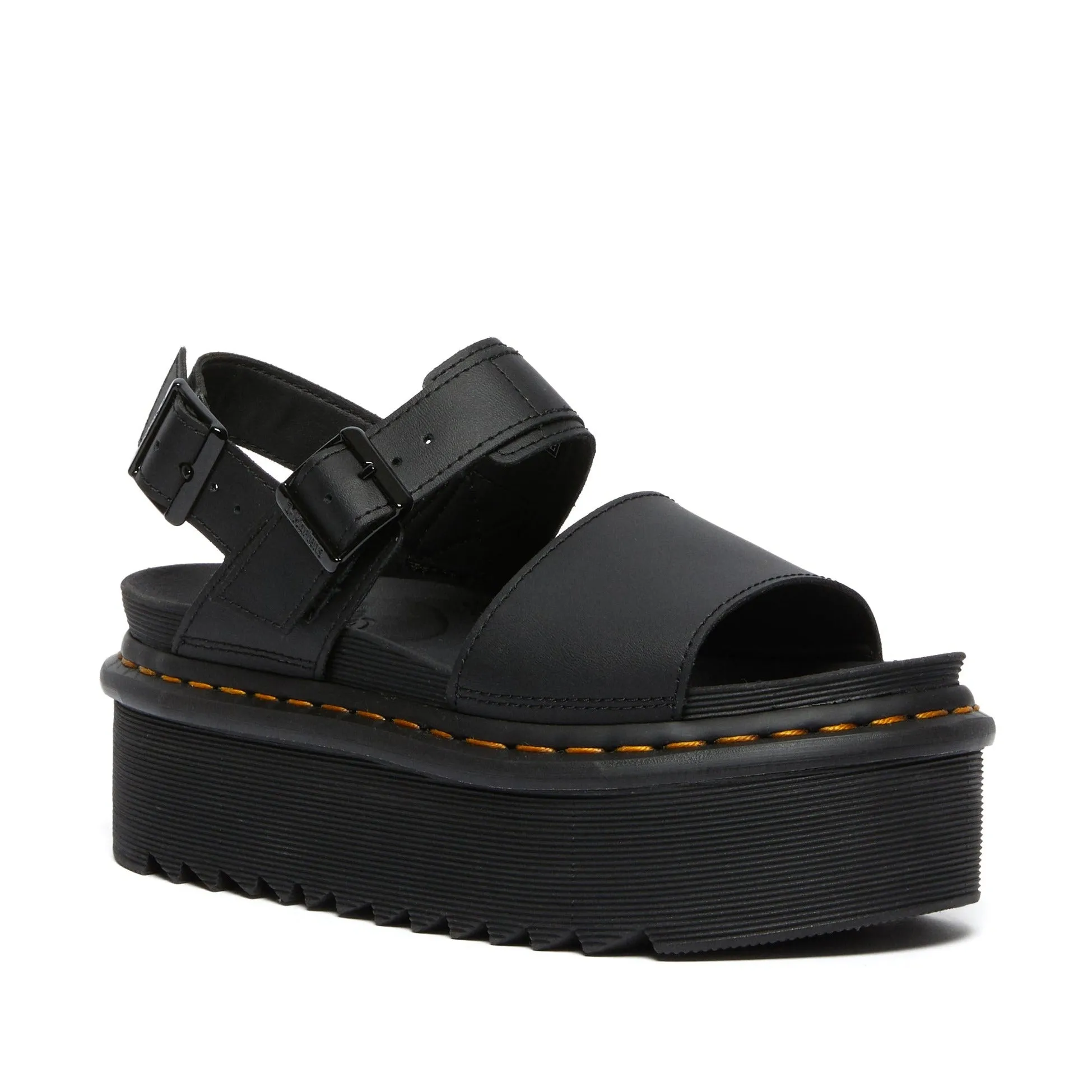 Black Voss Quad Dr Martens Sandals