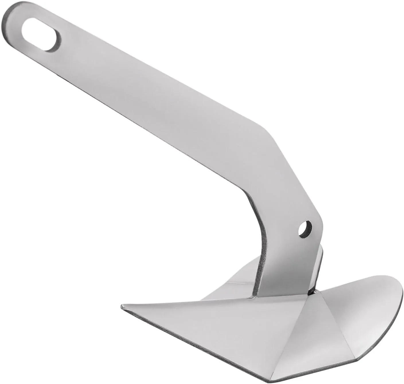 Boat Anchor, Small Yacht Boat Anchor 20-35ft, Triangular Boat Anchor Stainless Steel 316 Wing Style Anchor for Boats, 14 Pound Silver