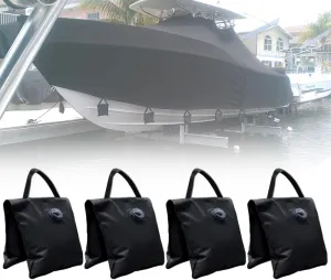 Boat Cover Water Bag, Marine Grade Mooring Kit Boat Accessories, Thickened PVC Windproof Weight Waterbags, Each 17 lbs Capacity, 4 Pcs (Water Bag, 4 PCS)