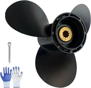 Boat Propeller for Suzuki Outboard Engine 10 Spline Tooth Aluminum Propeller 8HP 9.9HP 15HP 20HP,9 1/4x8 9 1/4x9 9 1/4x10 9 1/4x11 9 1/4x12