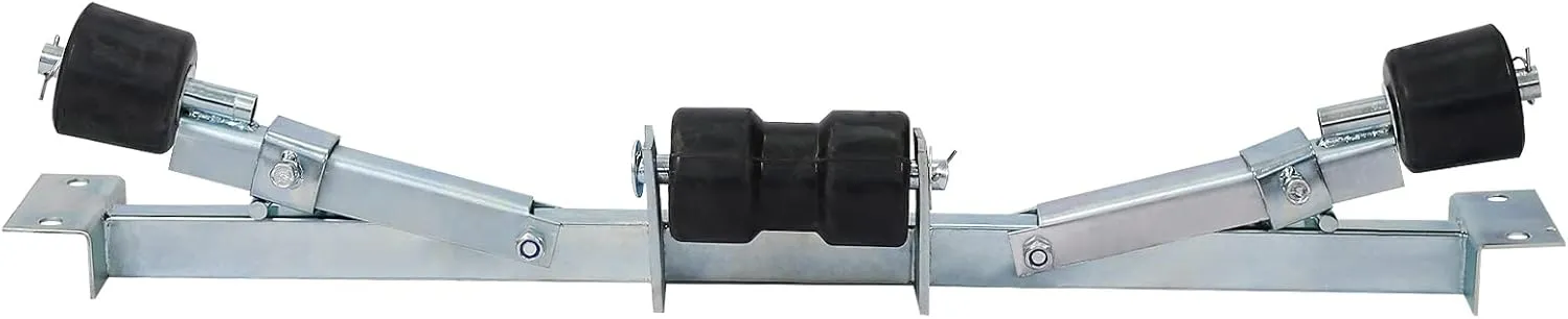 Boat Trailer Bottom Support Bracket with Keel Rollers, Adjustable Width for Boats, Load Capacity 1102lbs, Silver