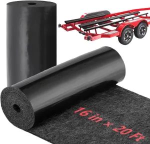 Boat Trailer Bunk Carpet, 3mm Thick Polyester Marine Trailer for Runners, Board Boat Carpeting Runner Padding, Bunk Padding Mats Parts Accessories for Boat Jet Ski Ramp Garage Dock (16inch x 20ft)
