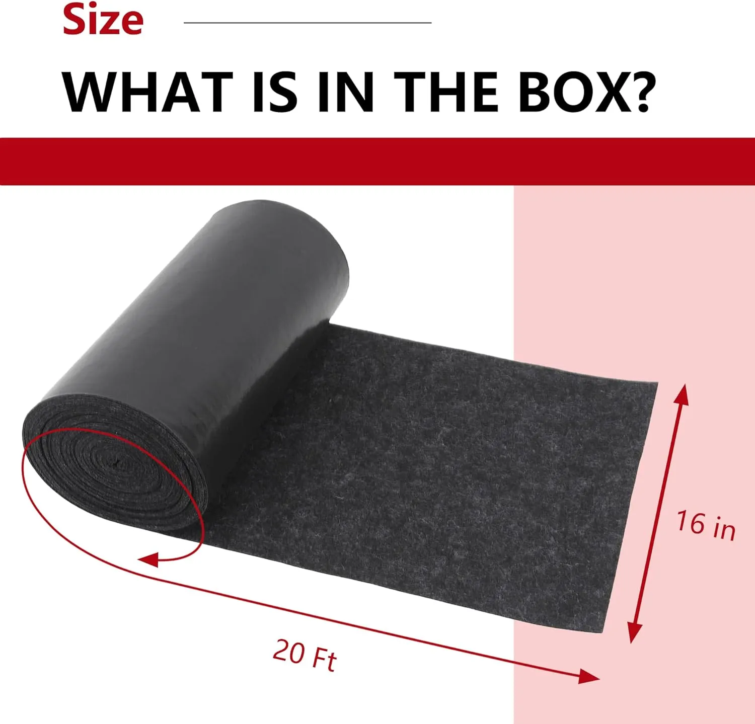 Boat Trailer Bunk Carpet, 3mm Thick Polyester Marine Trailer for Runners, Board Boat Carpeting Runner Padding, Bunk Padding Mats Parts Accessories for Boat Jet Ski Ramp Garage Dock (16inch x 20ft)