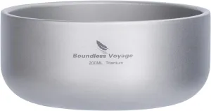 Boundless Voyage 200ml Titanium Double-walled Bowl for Adult Children Ultralight Portable Soup Rice Food Bowl Outdoor Camping Durable Metal Tableware Ti1083T