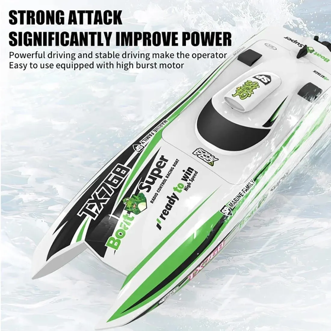 Brushless RC Boat for Adults, Full Proportional Large Electric Remote Control Boat, 30KM/H High Speed Turbo Jet Speedboat Model for Pool