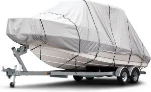 Budge B-1221-X8 1200 Denier Hard Top / T-Top Boat Cover Fits 24 ft. to 26 ft. Beam Width Up to 106 in. 1200 Denier Hard Top / T-Top Boat Cover, Gray