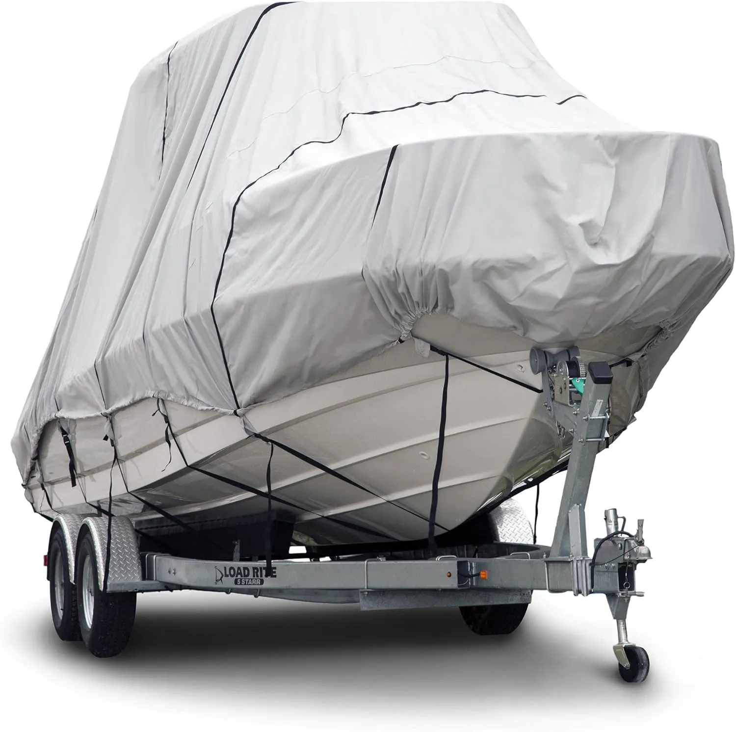 Budge B-621-X5 600 Denier Hard/T-Top Boat Cover Gray 18'-20' Long (Beam Width Up to 106") Waterproof, UV Resistant